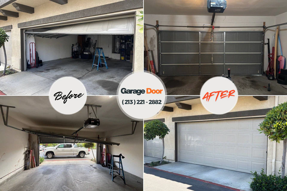 Before and after: garage door repair Mattawa, WA